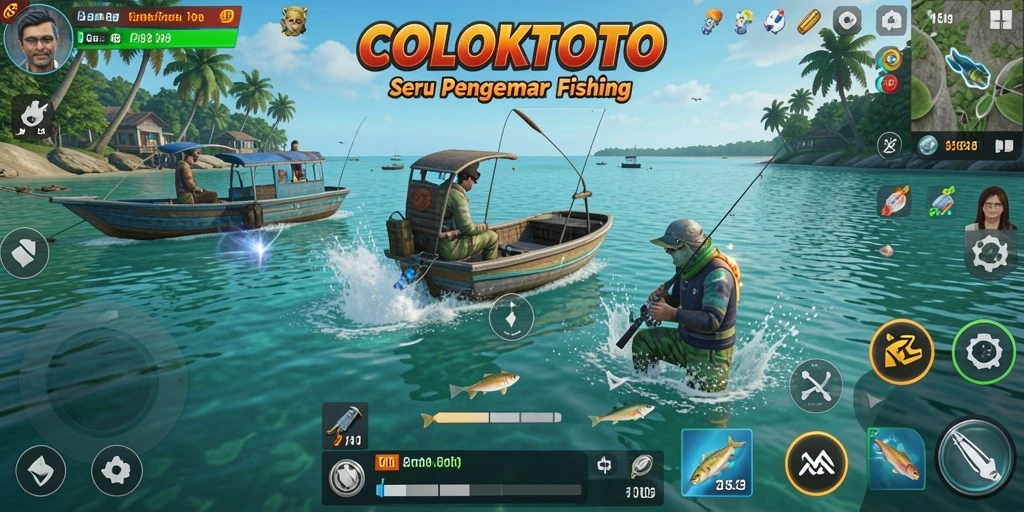 Tampilan menarik dari gameplay memancing di COLOKTOTO