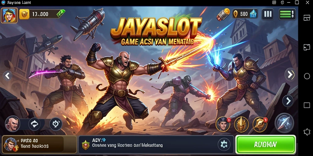 Tangkapan layar utama JAYASLOT yang menampilkan aksi pertempuran yang mengasyikkan.