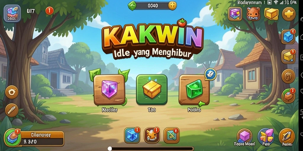 Tampilan gameplay KAKWIN yang menarik dengan karakter berwarna-warni.