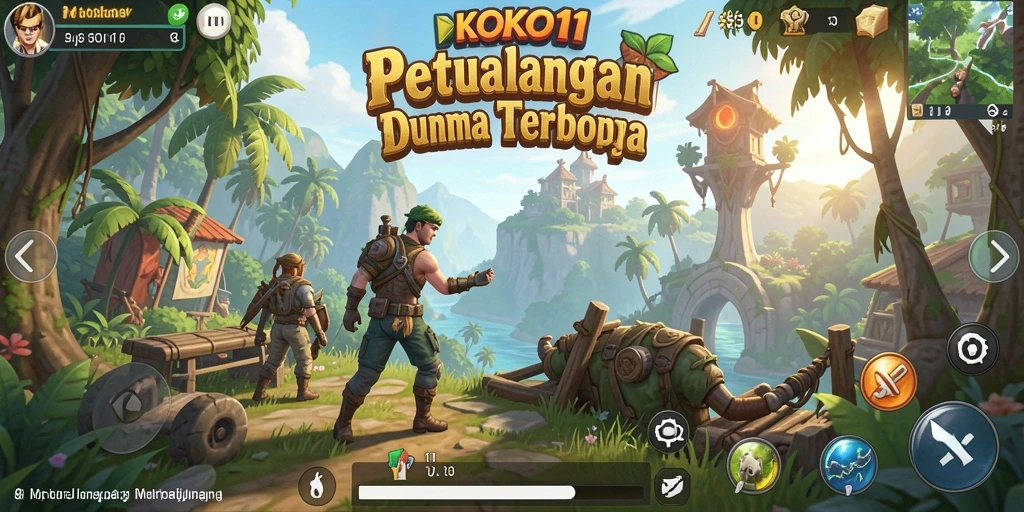 Screenshot menampilkan pemain menjelajahi dunia terbuka KOKO11 yang luas.