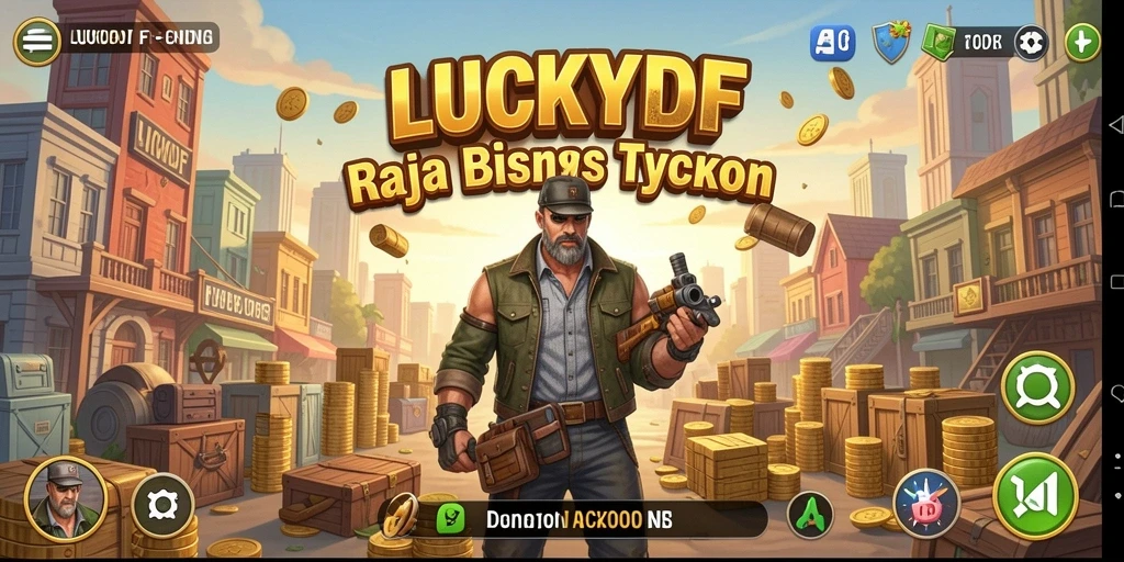 Tampilan menarik dari gameplay <strong>LUCKYDF</strong> yang menawarkan pengalaman Tycoon yang seru.