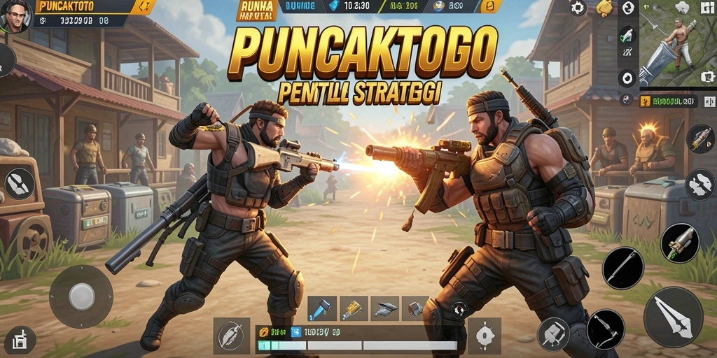 Screenshot menampilkan pertempuran intens di arena PUNCAKTOTO.