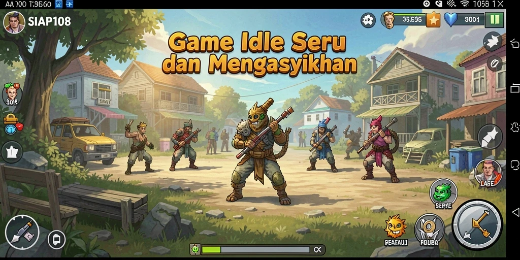 Tampilan gameplay Idle SIAP108 yang menarik dan interaktif.