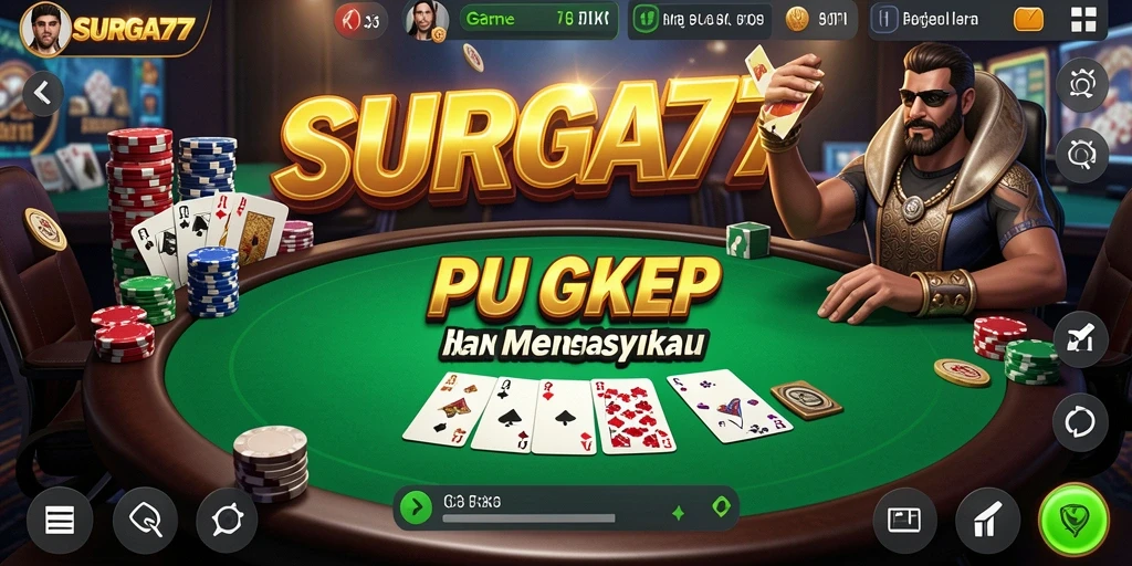 Tampilan menarik saat bermain poker di SURGA77.
