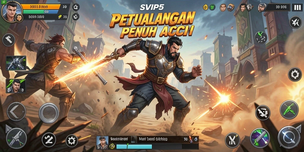 Screenshot gameplay aksi mendebarkan di SVIP5.