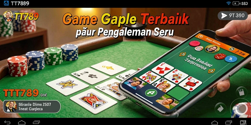 Tampilan gameplay seru dari game Gaple TT789 yang menarik.