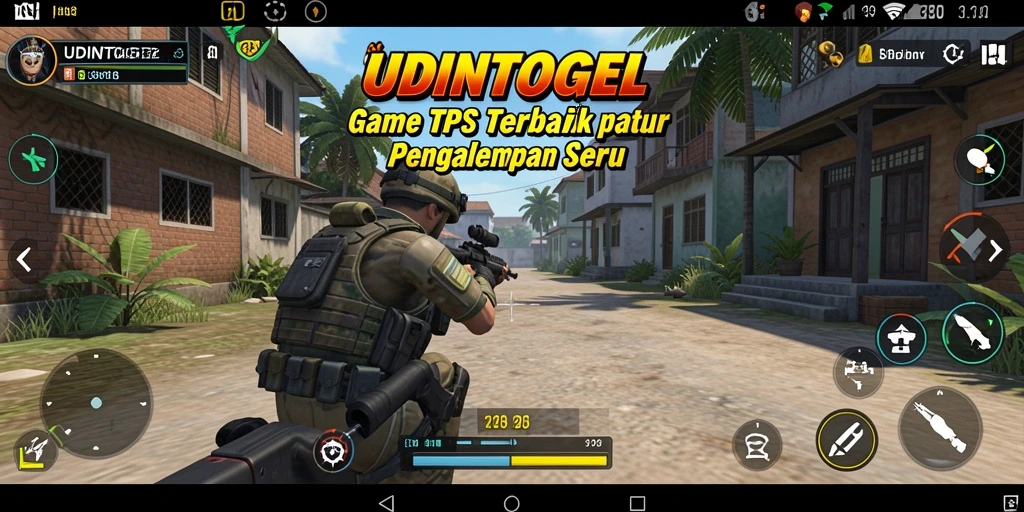 Screenshot gameplay UDINTOGEL menampilkan aksi seru dalam TPS.